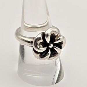 Vintage Sterling Silver Flower Ring Size 7 – N 925 TH Marked